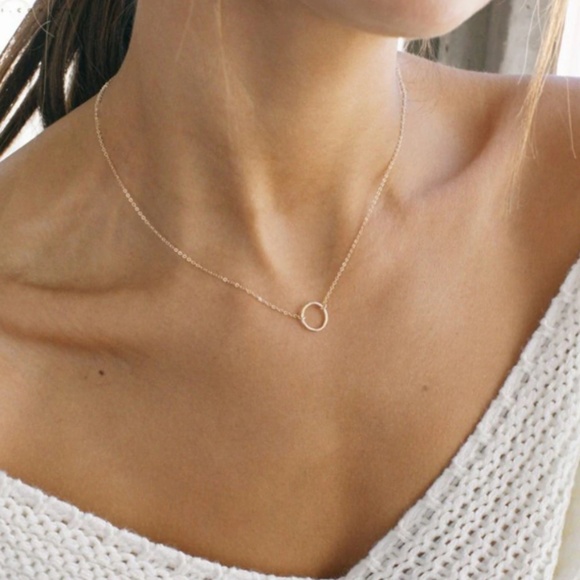Lulus Jewelry - Minimalist "Good Karma" Circle Boho Charm Necklace